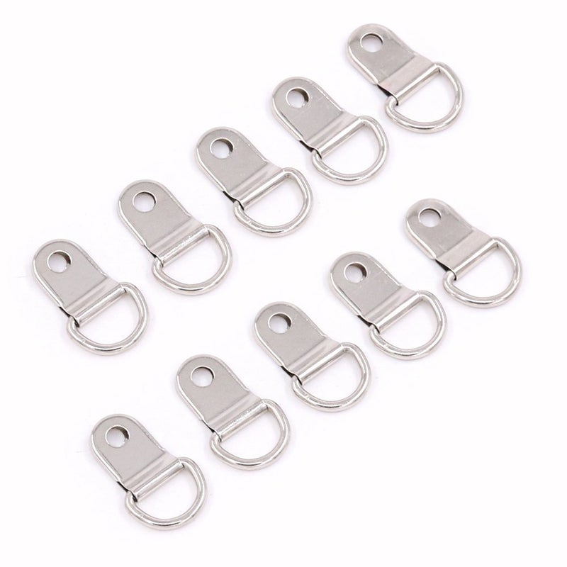 Rustark 110Pcs Silver Metal D Ring Picture Hangers Frame Hanging Hangers Single Hole with Screws for Picture Painting Frame Cross-Stitch - Image 3